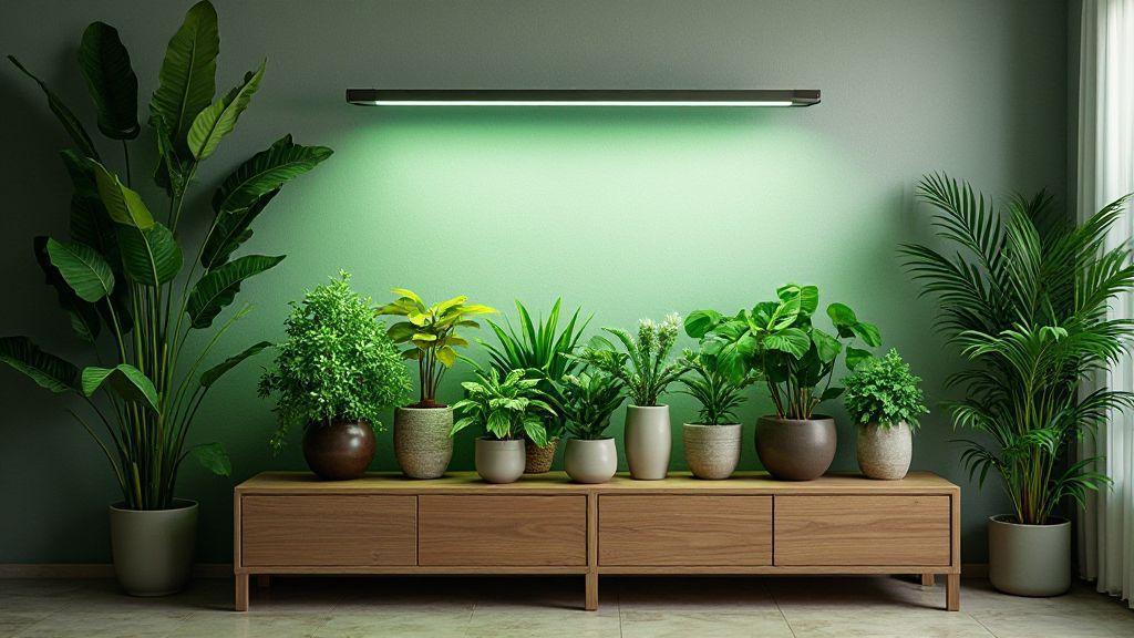 Iluminação para plantas de casa